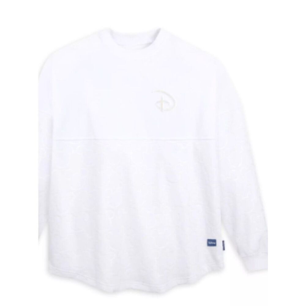 Disney Mickey Mouse Icon Iridescent Spirit Jersey Women's Large White Oversized